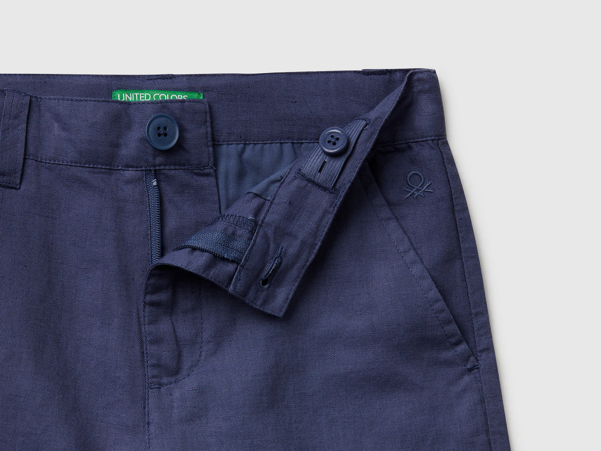 Pantaloni relaxed fit in misto lino