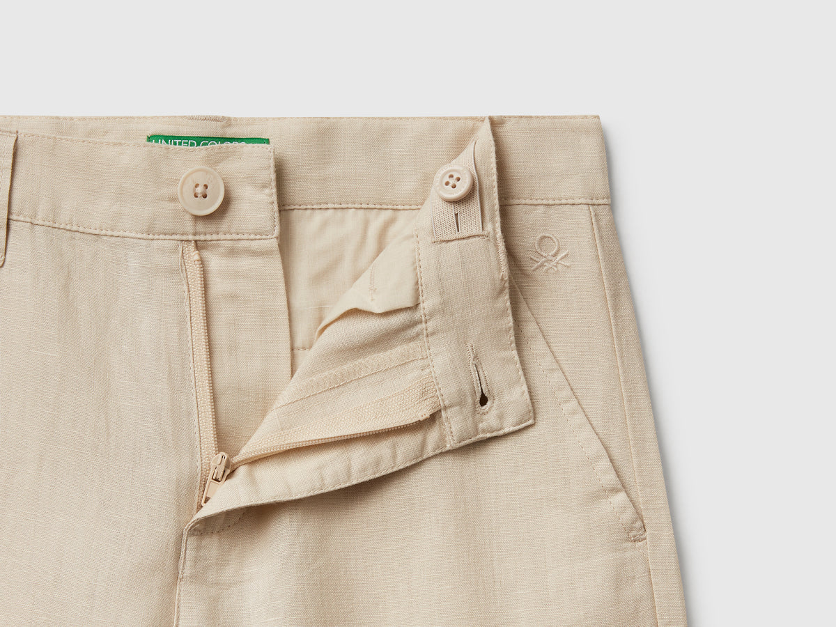Pantaloni relaxed fit in misto lino