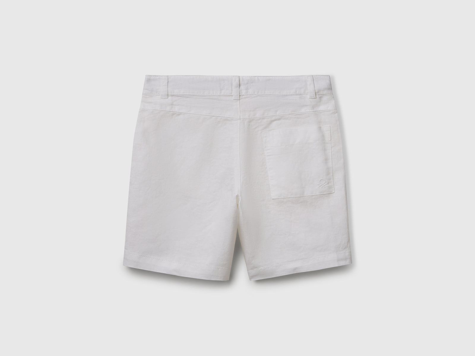 Shorts in misto lino da bimbo bianco 2 | Benetton Outlet