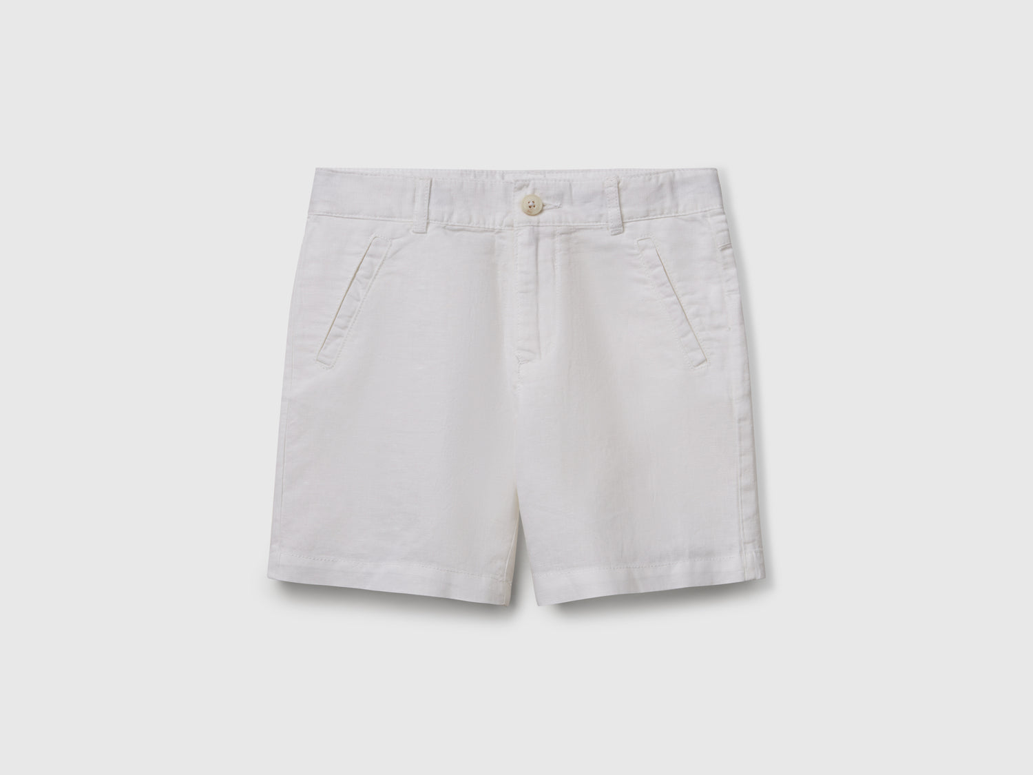 Shorts in misto lino da bimbo bianco | Benetton Outlet
