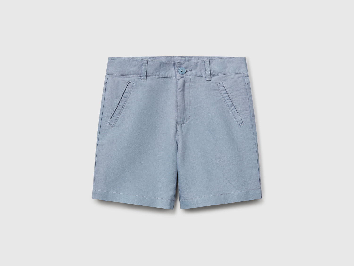 Shorts in misto lino da bimbo azzurro | Benetton Outlet