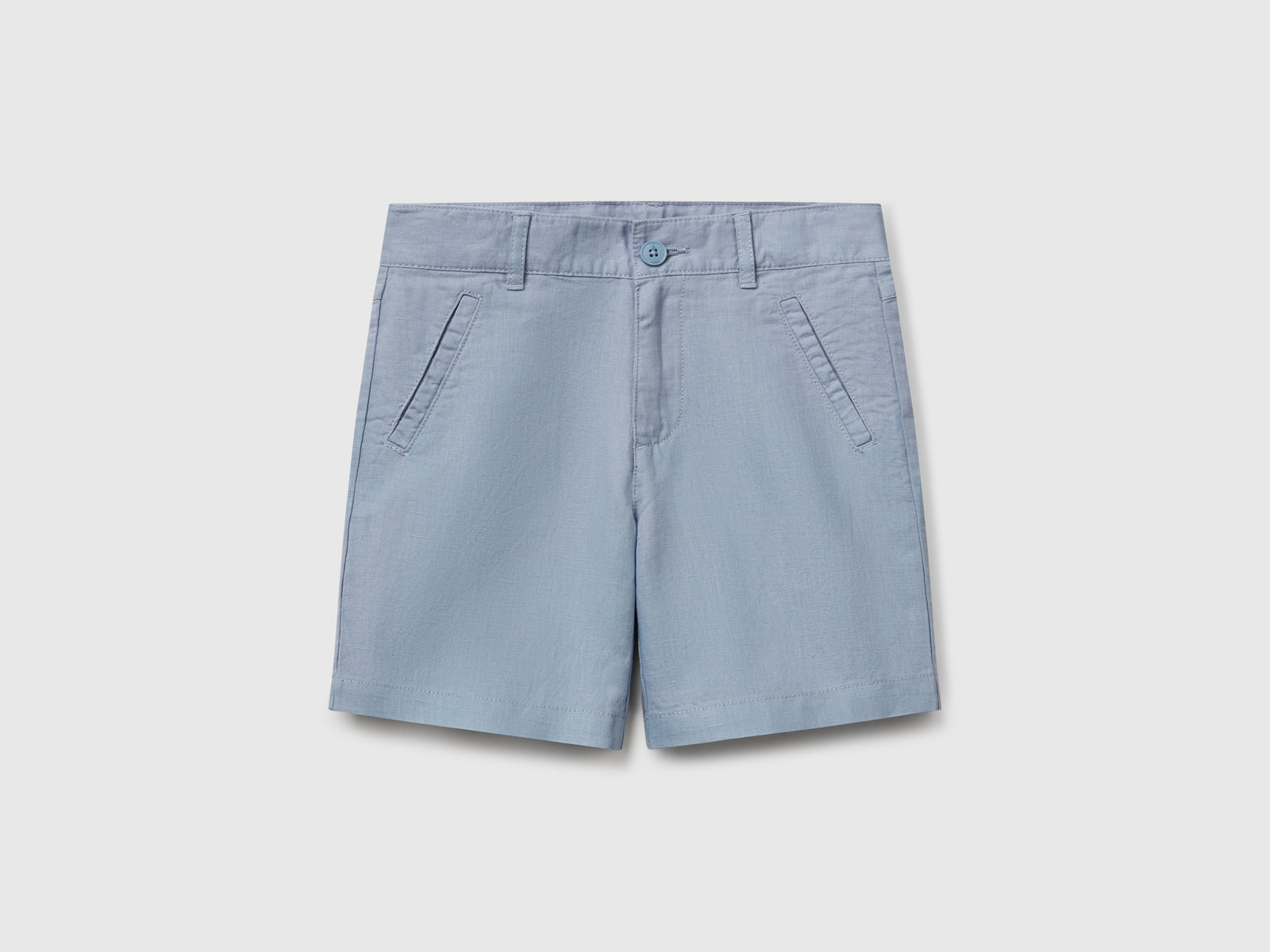 Shorts in misto lino da bimbo azzurro | Benetton Outlet