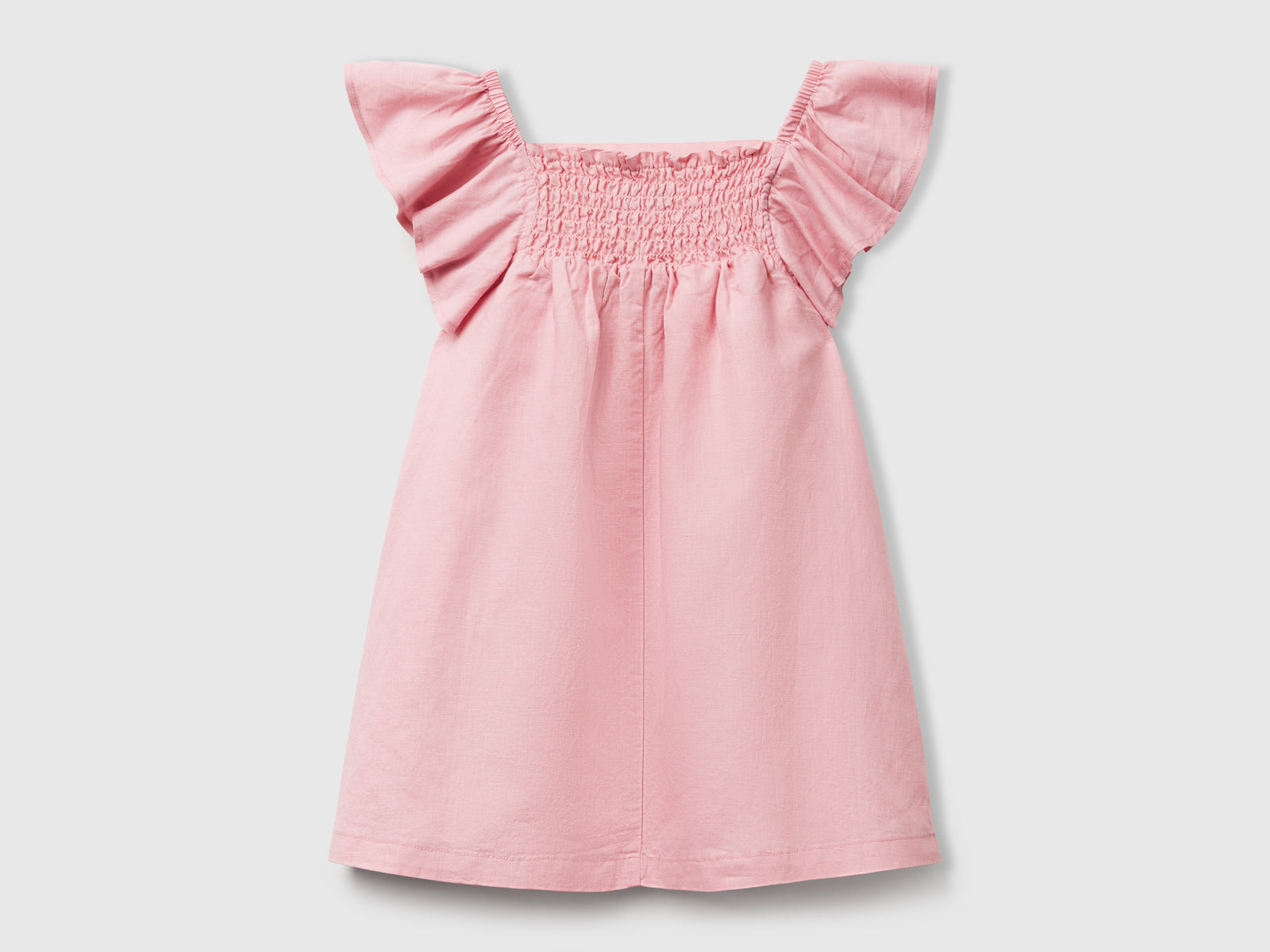 Abitino smanicato con applicazione fiori da bimba rosa 2 | Benetton Outlet