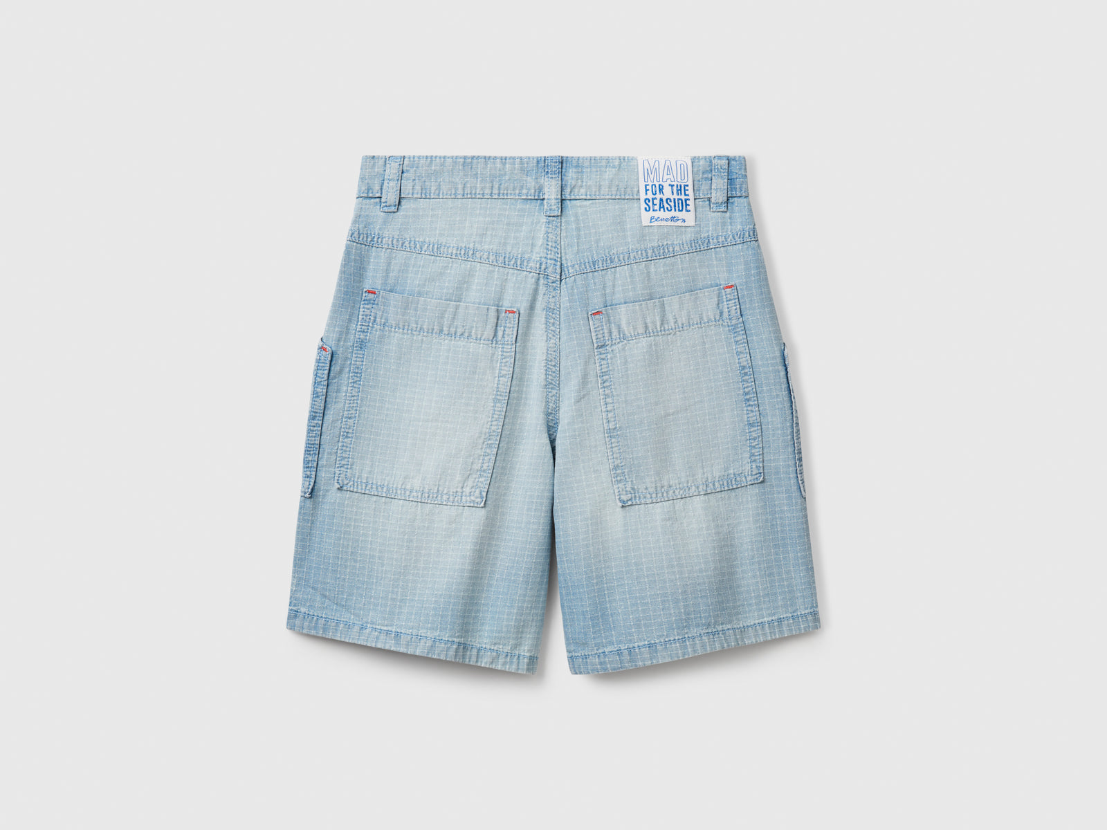 Bermuda straight a quadri da bambino azzurro 2 | Benetton Outlet
