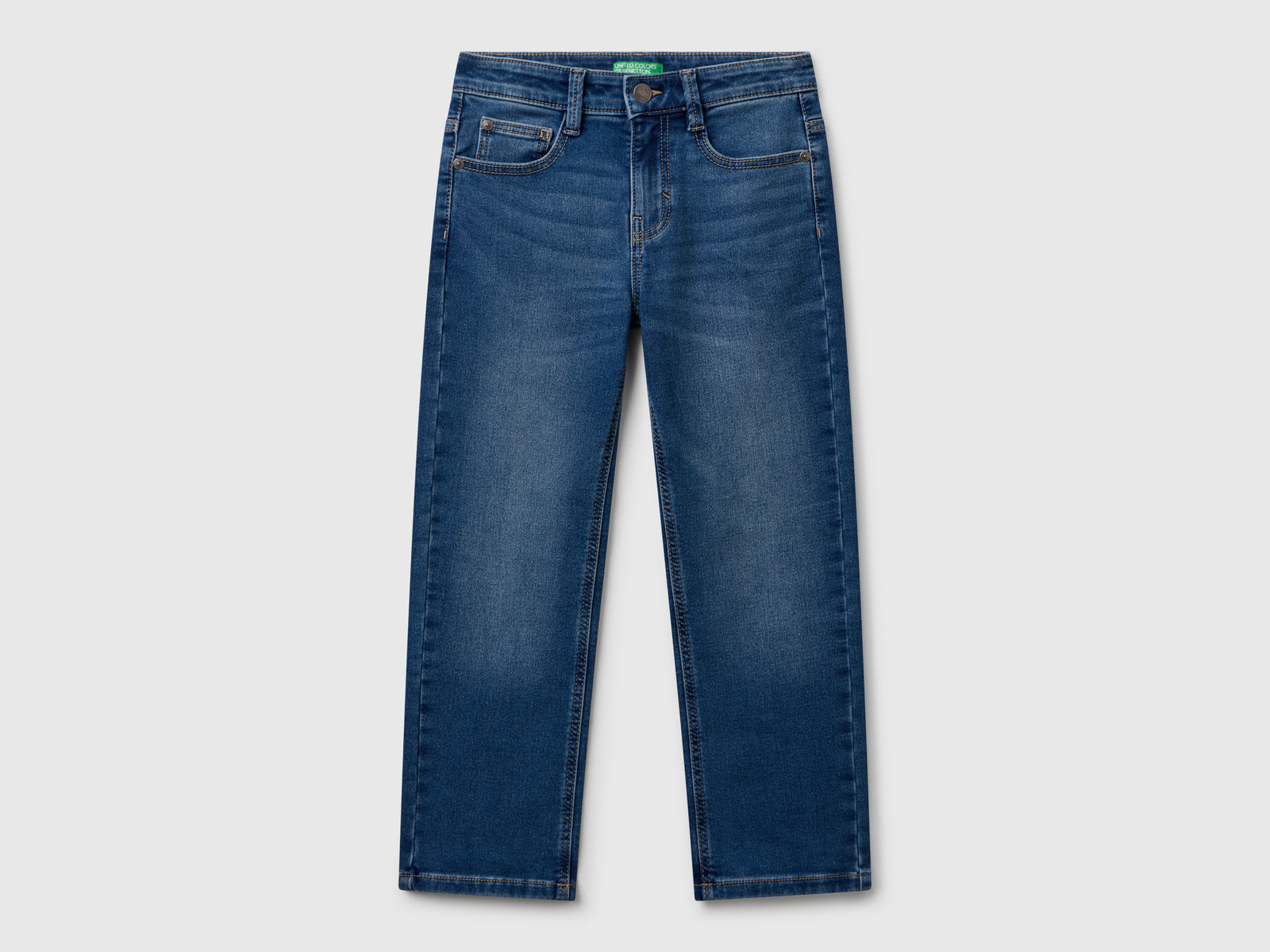 Jeans straight da bambino blu | Benetton Outlet