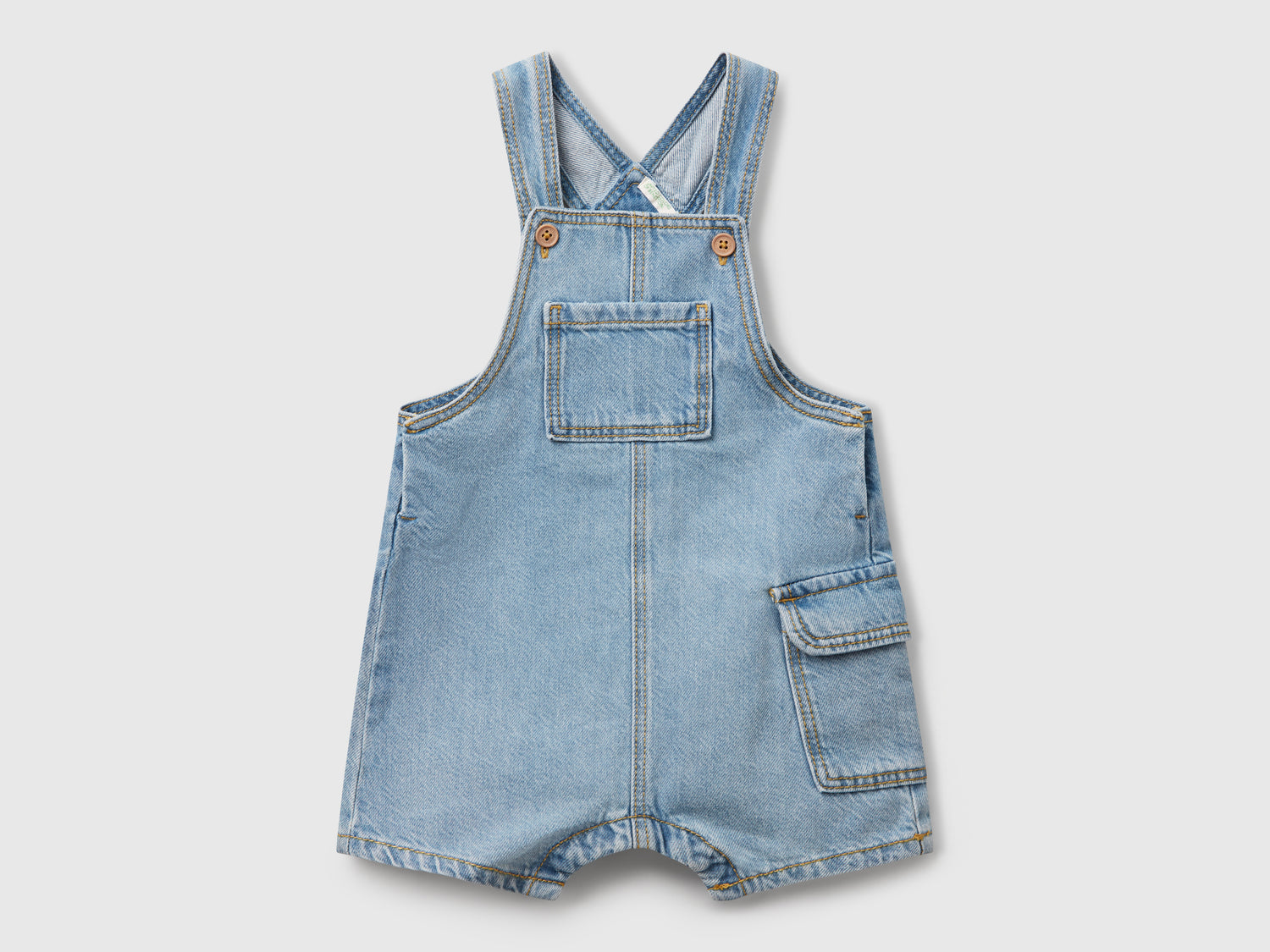 Salopette di jeans da neonato azzurro | Benetton Outlet
