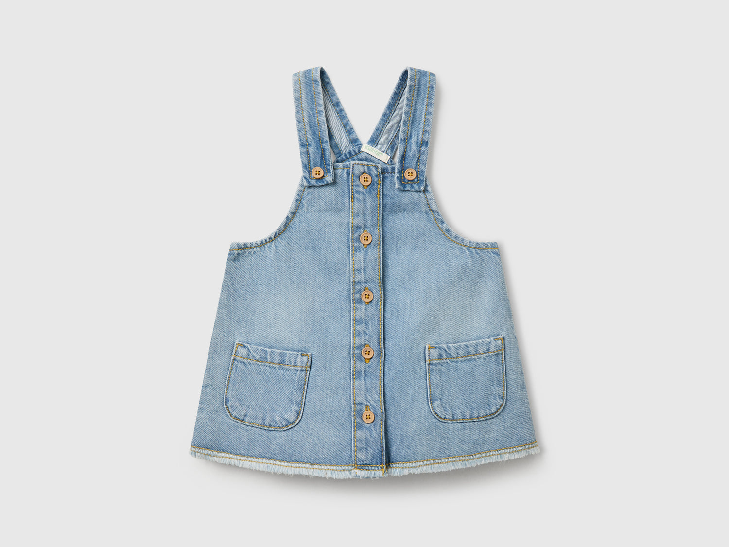 Gonna salopette di jeans da neonato azzurro | Benetton Outlet