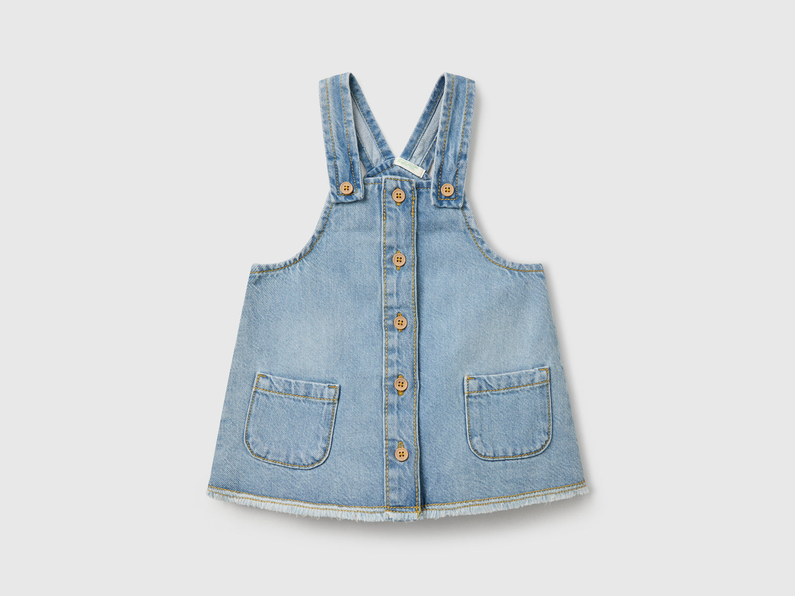 Gonna salopette di jeans da neonato azzurro | Benetton Outlet