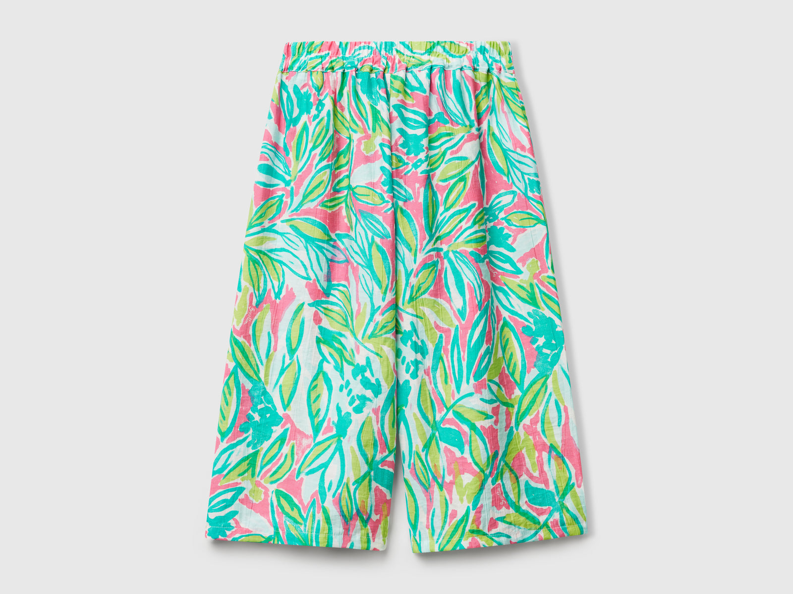 Pantaloni palazzo con stampa tropicale da bimba multi-color 2 | Benetton Outlet