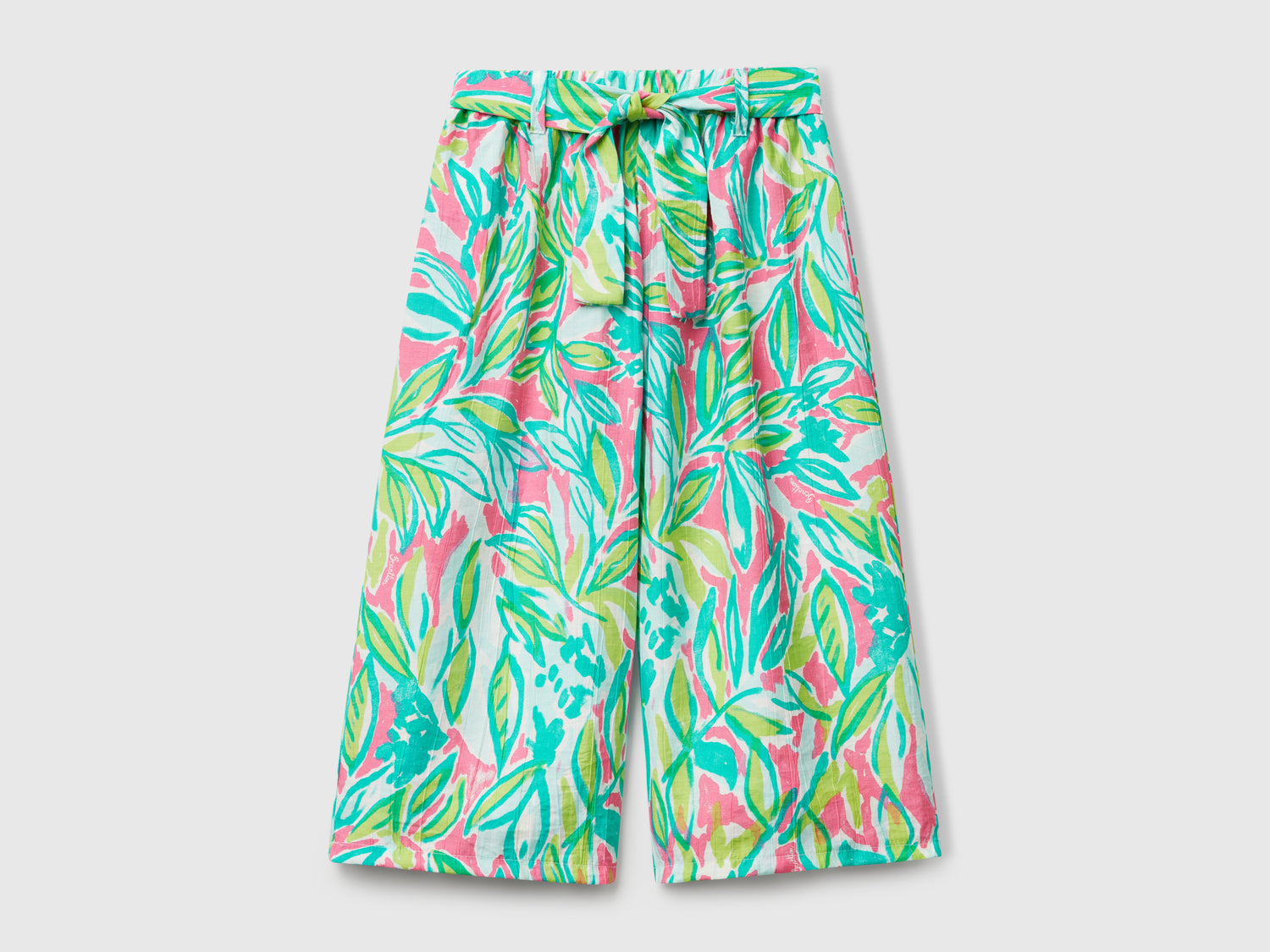Pantaloni palazzo con stampa tropicale da bimba multi-color | Benetton Outlet