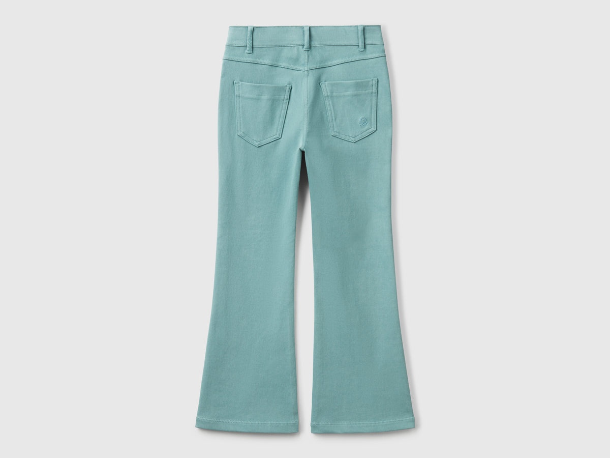 Pantaloni a zampa in cotone stretch