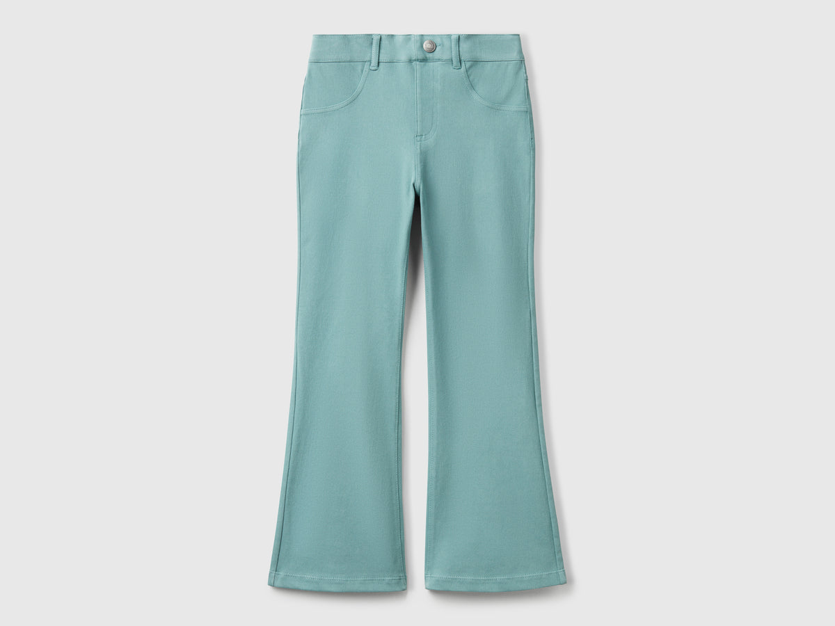 Pantaloni a zampa in cotone stretch