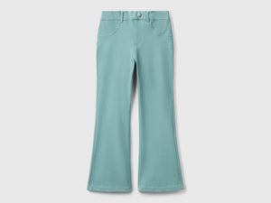 Pantaloni a zampa in cotone stretch