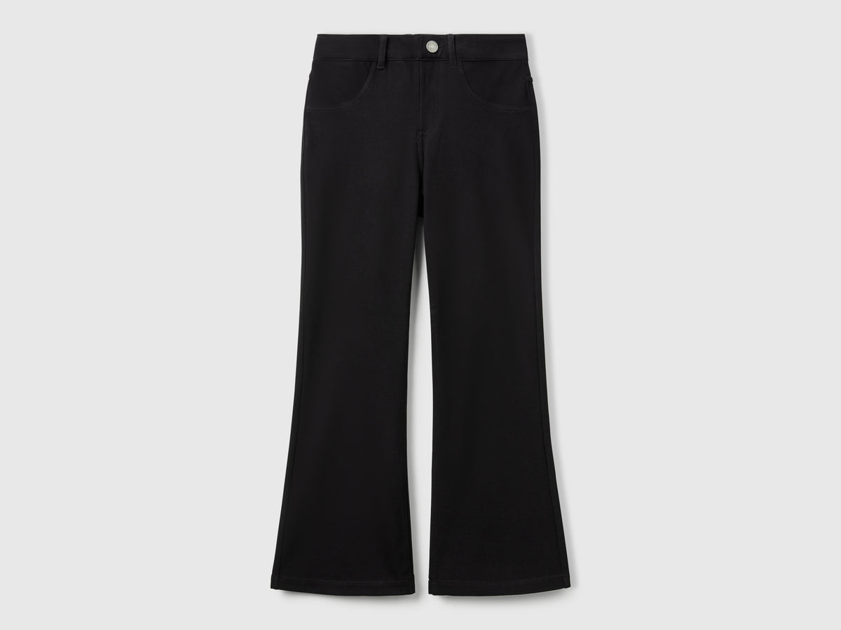 Pantaloni a zampa in cotone stretch