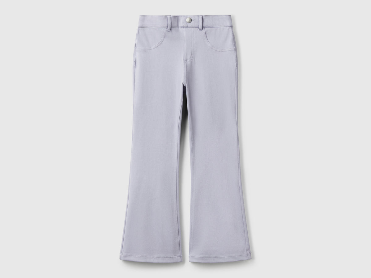 Pantaloni a zampa in cotone stretch