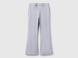 Pantaloni a zampa in cotone stretch