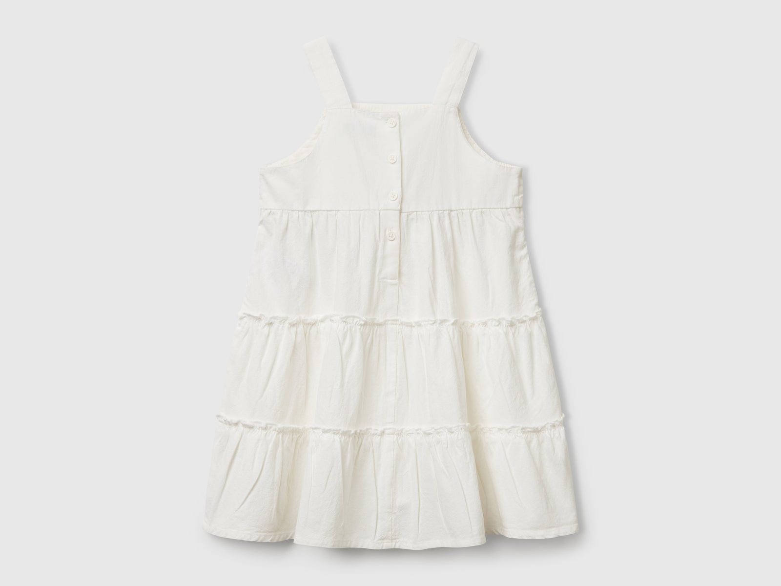 Abito con fiori macramè da bimba bianco panna 2 | Benetton Outlet