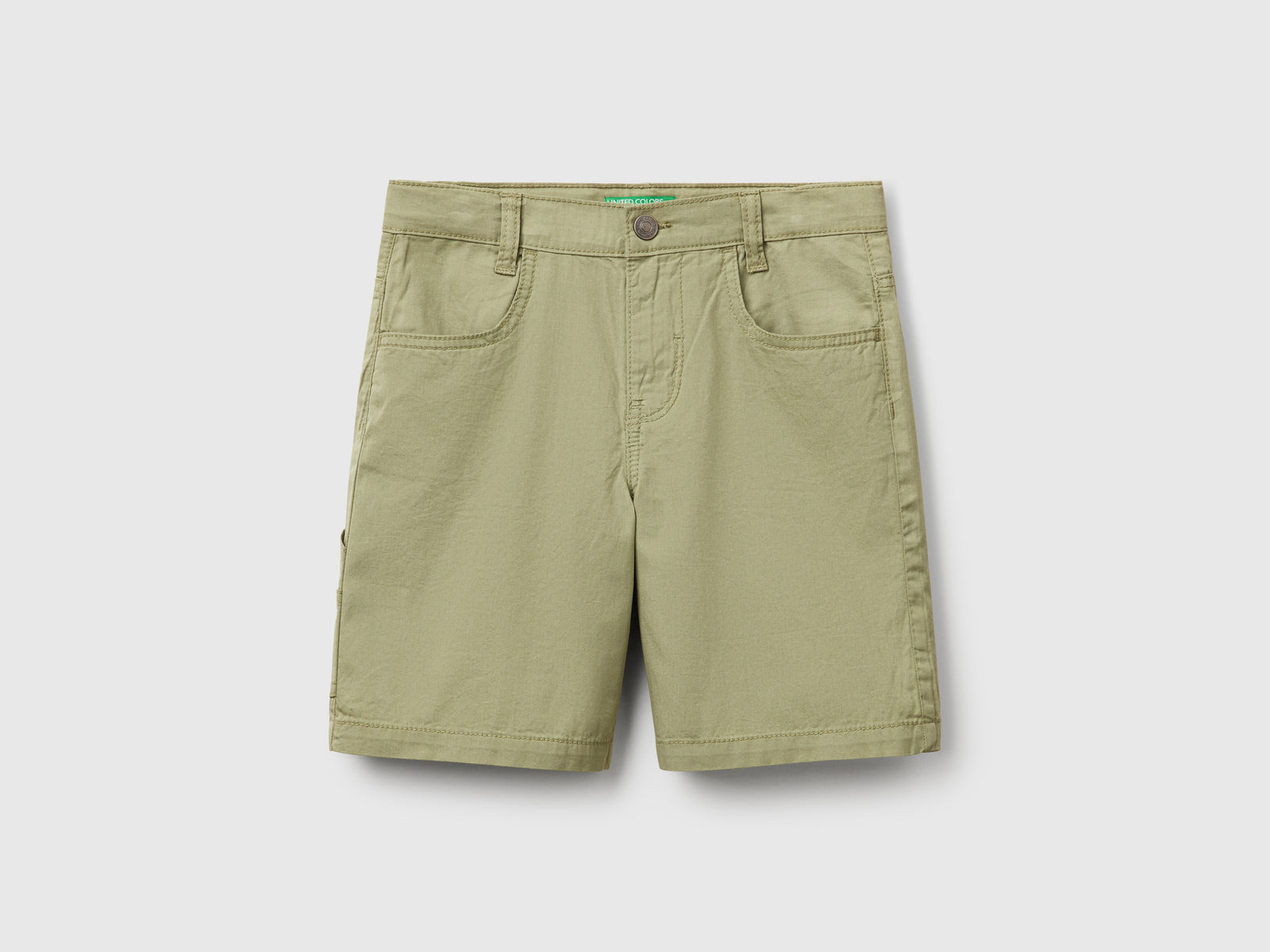 Bermuda leggeri da bambino verde oliva | Benetton Outlet