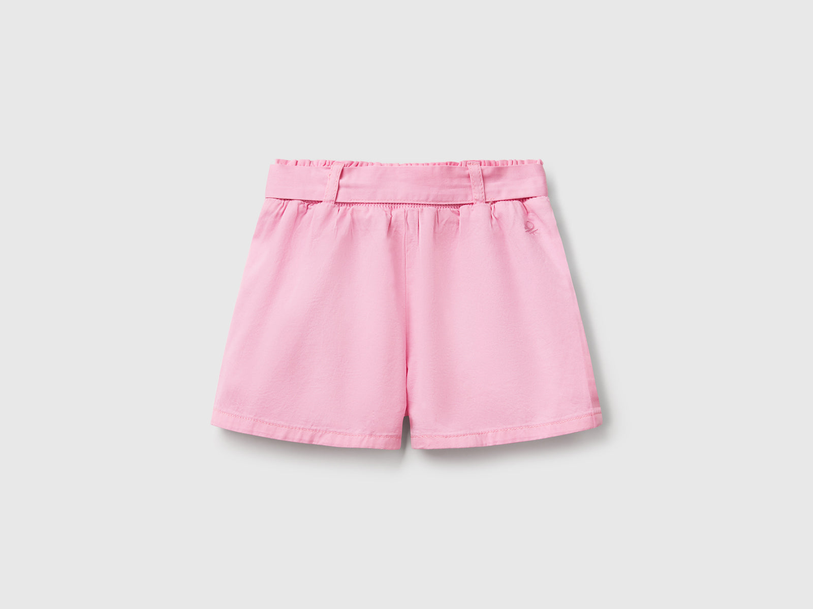 Pantaloni corti con fusciacca da bimba rosa 2 | Benetton Outlet