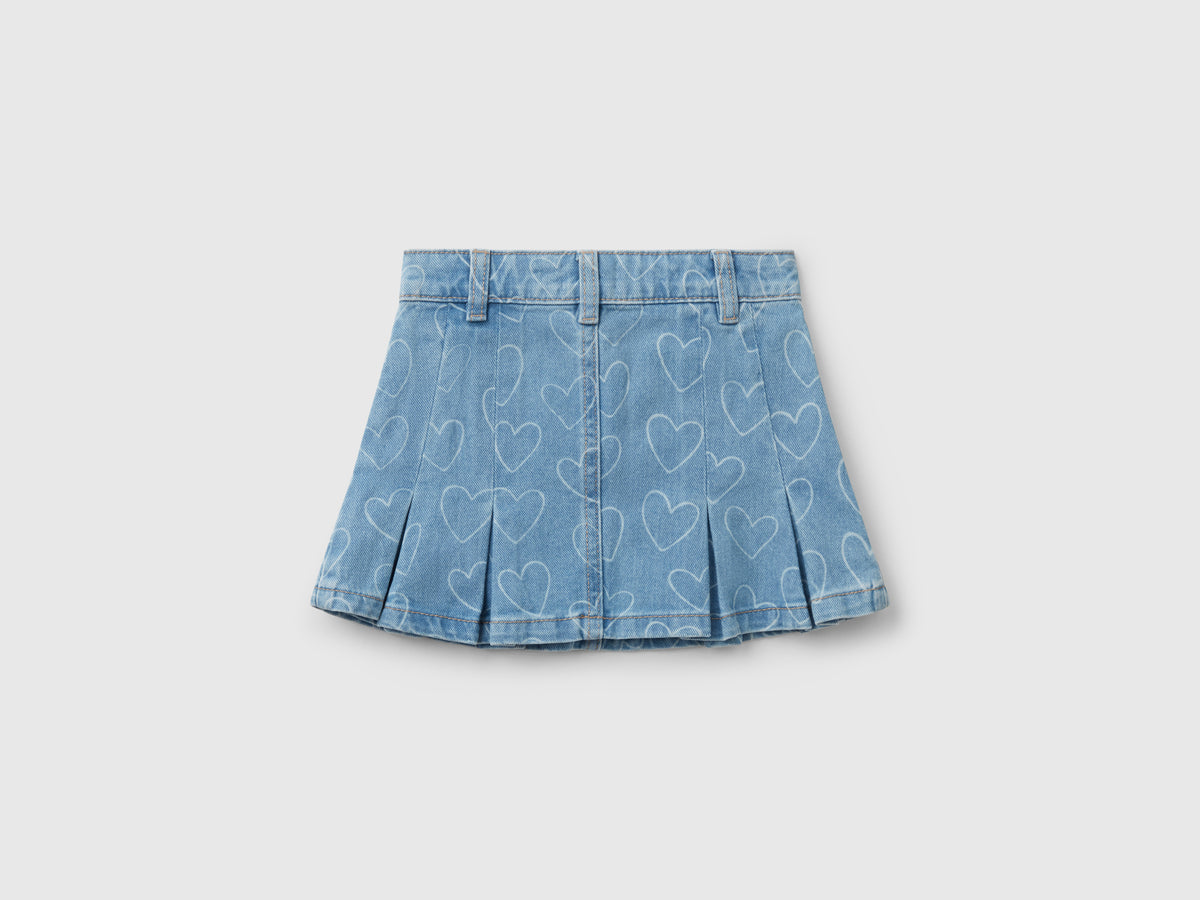 Gonna di jeans con pieghe