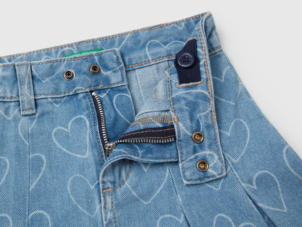 Gonna di jeans con pieghe