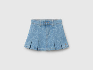 Gonna di jeans con pieghe
