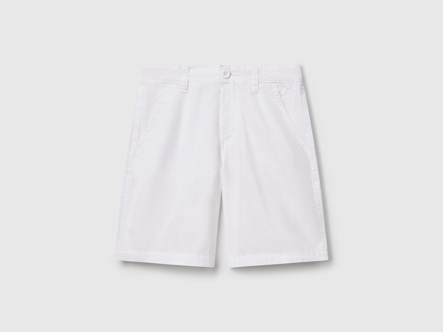 Bermuda in puro cotone da bambino bianco | Benetton Outlet
