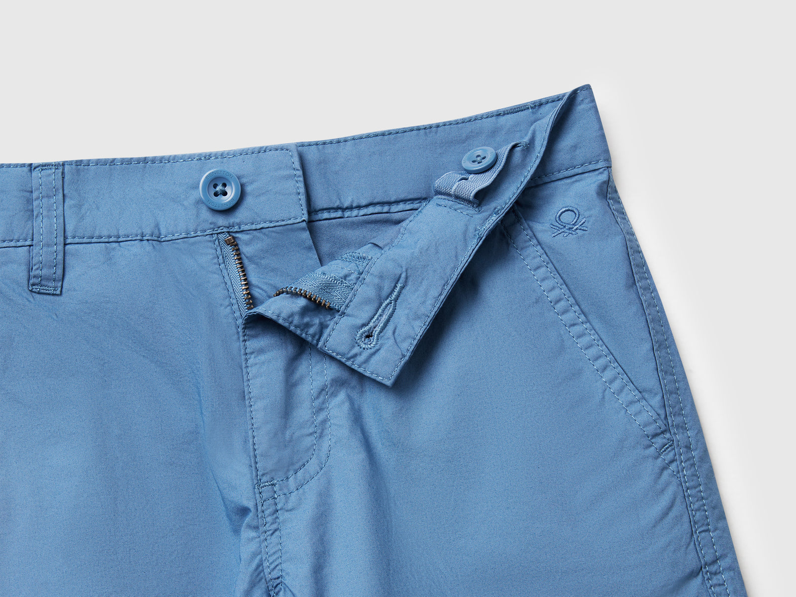 Bermuda in puro cotone da bambino azzurro 3 | Benetton Outlet