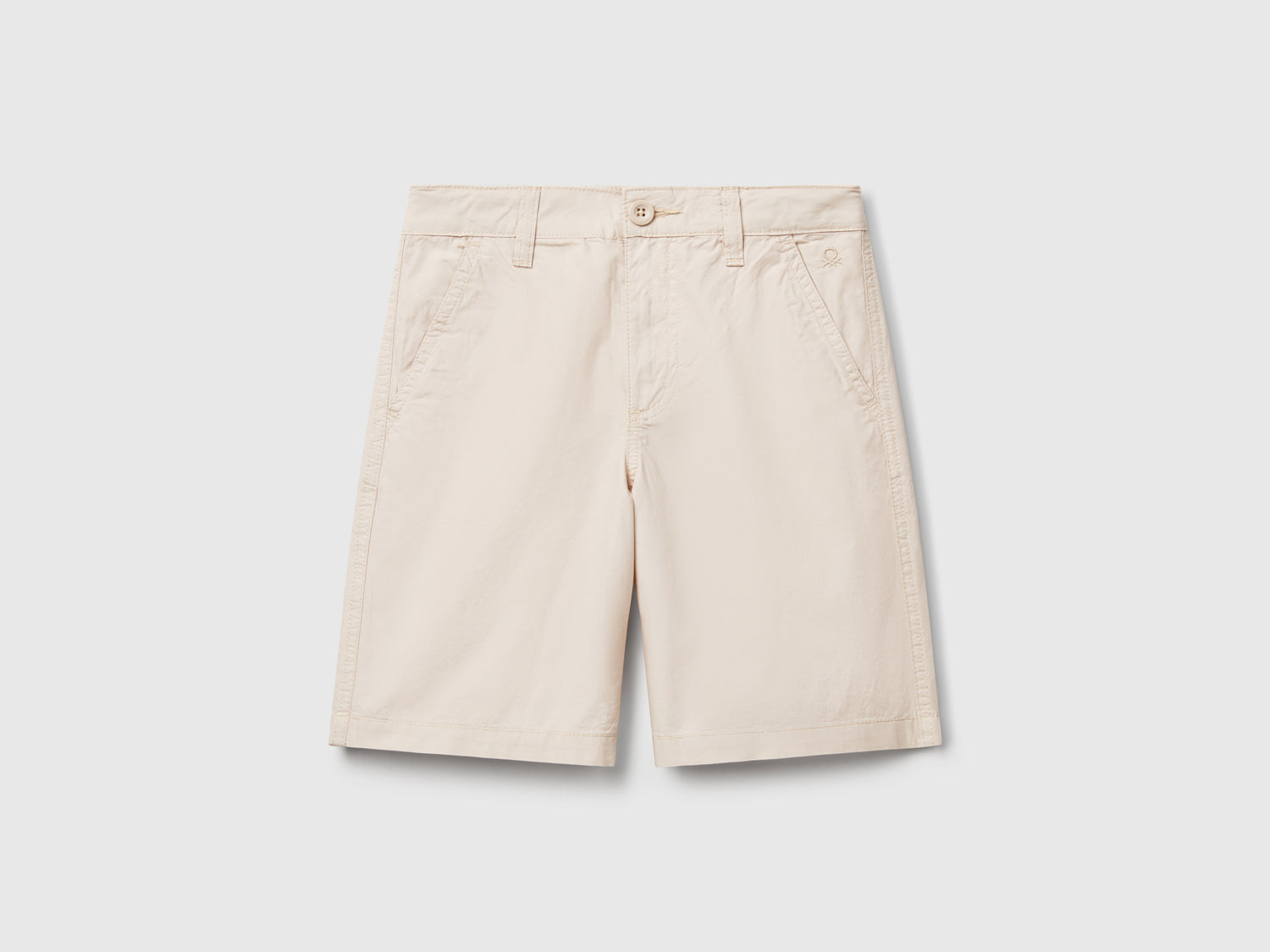 Bermuda in puro cotone da bambino beige | Benetton Outlet