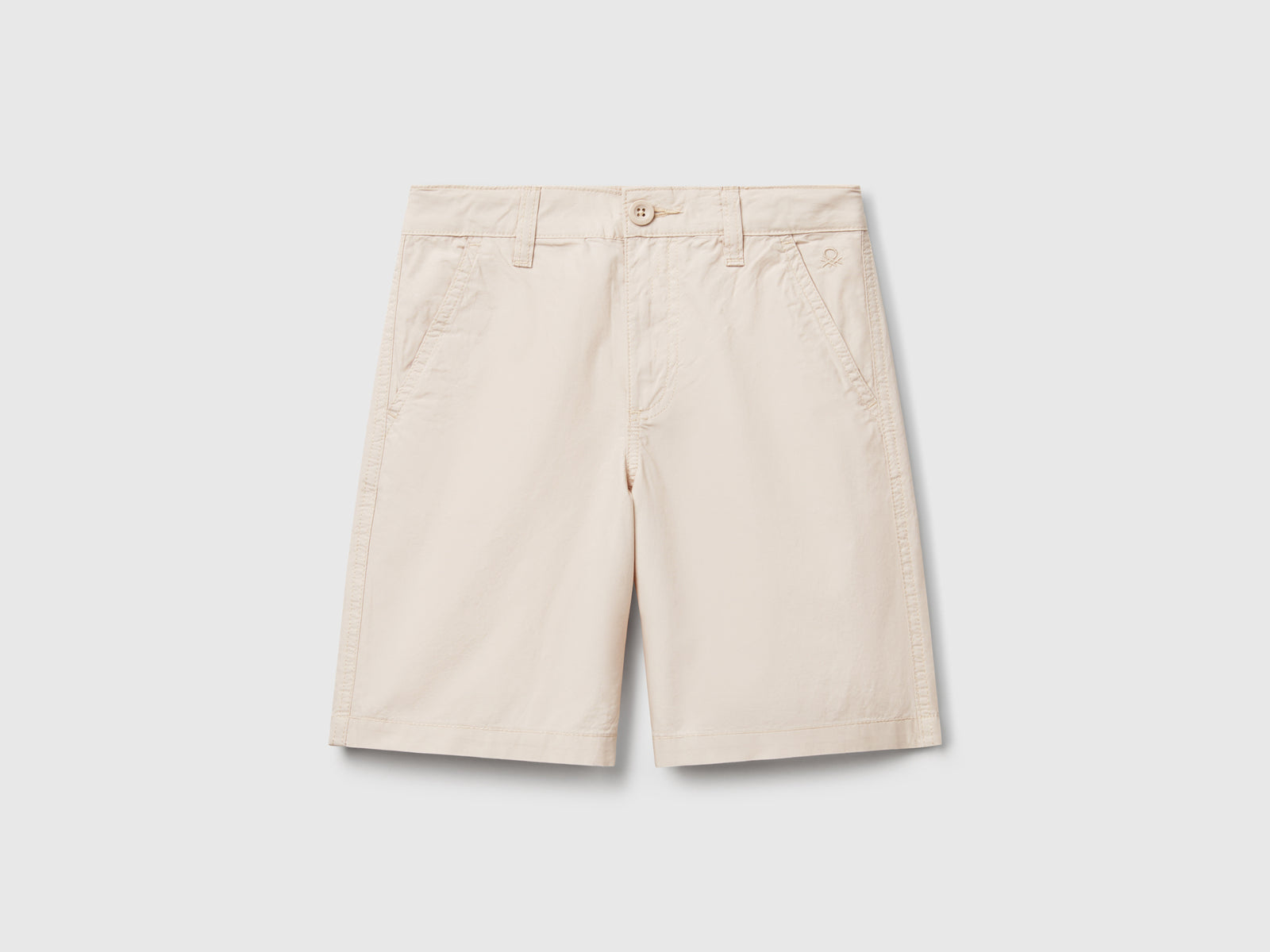 Bermuda in puro cotone da bambino beige | Benetton Outlet