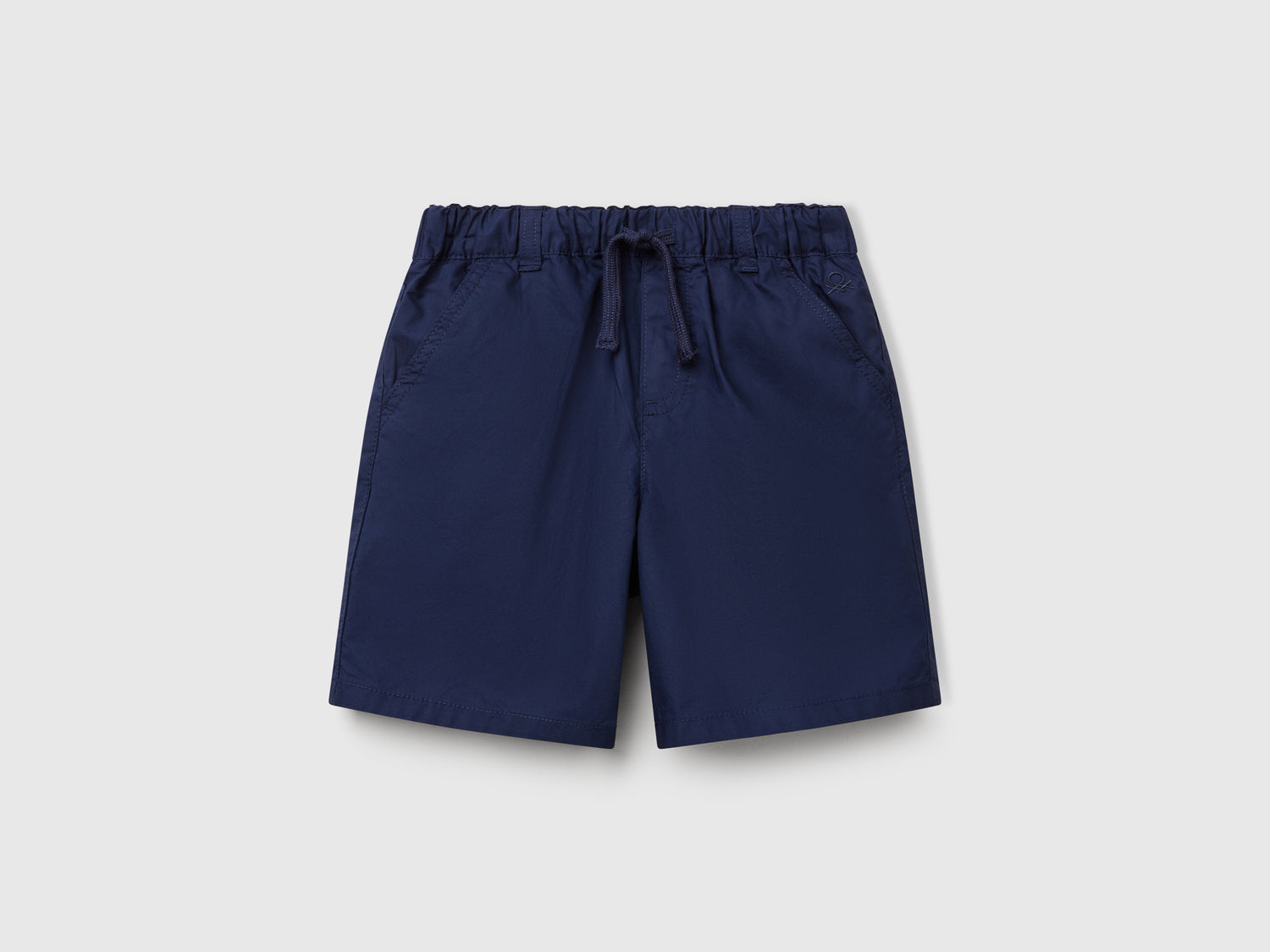 Shorts 100% cotone con coulisse da bimbo blu scuro | Benetton Outlet