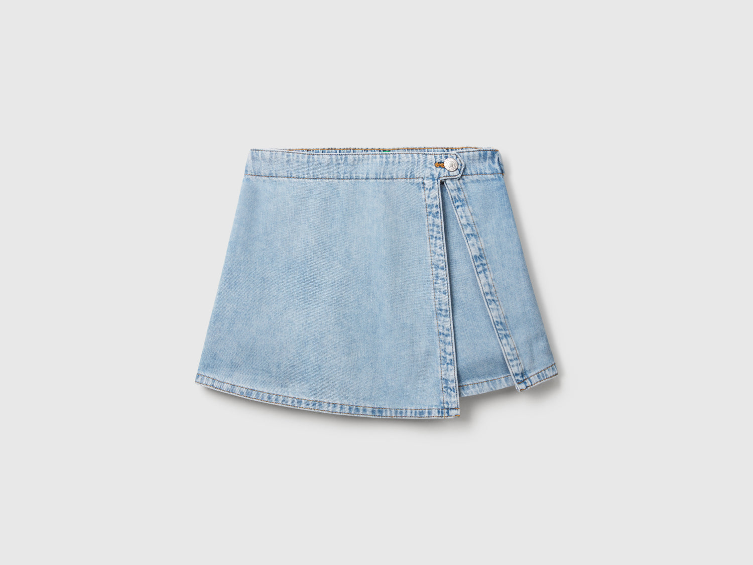 Gonna pantalone di jeans da bambina azzurro | Benetton Outlet
