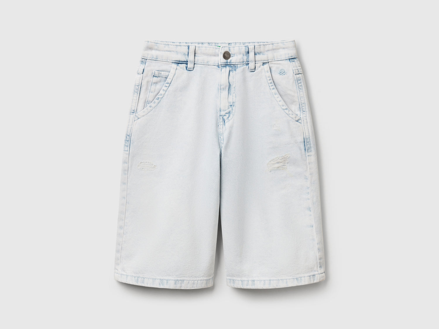 Pantaloni corti di jeans da bambino azzurro | Benetton Outlet
