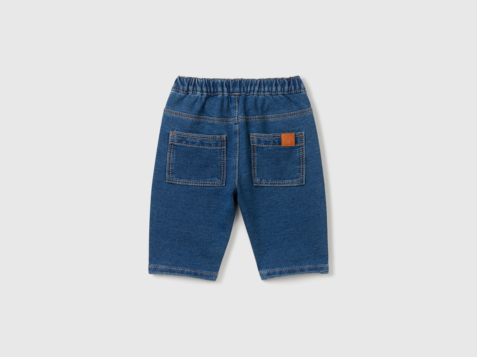 Pantaloni effetto denim da neonato blu 2 | Benetton Outlet