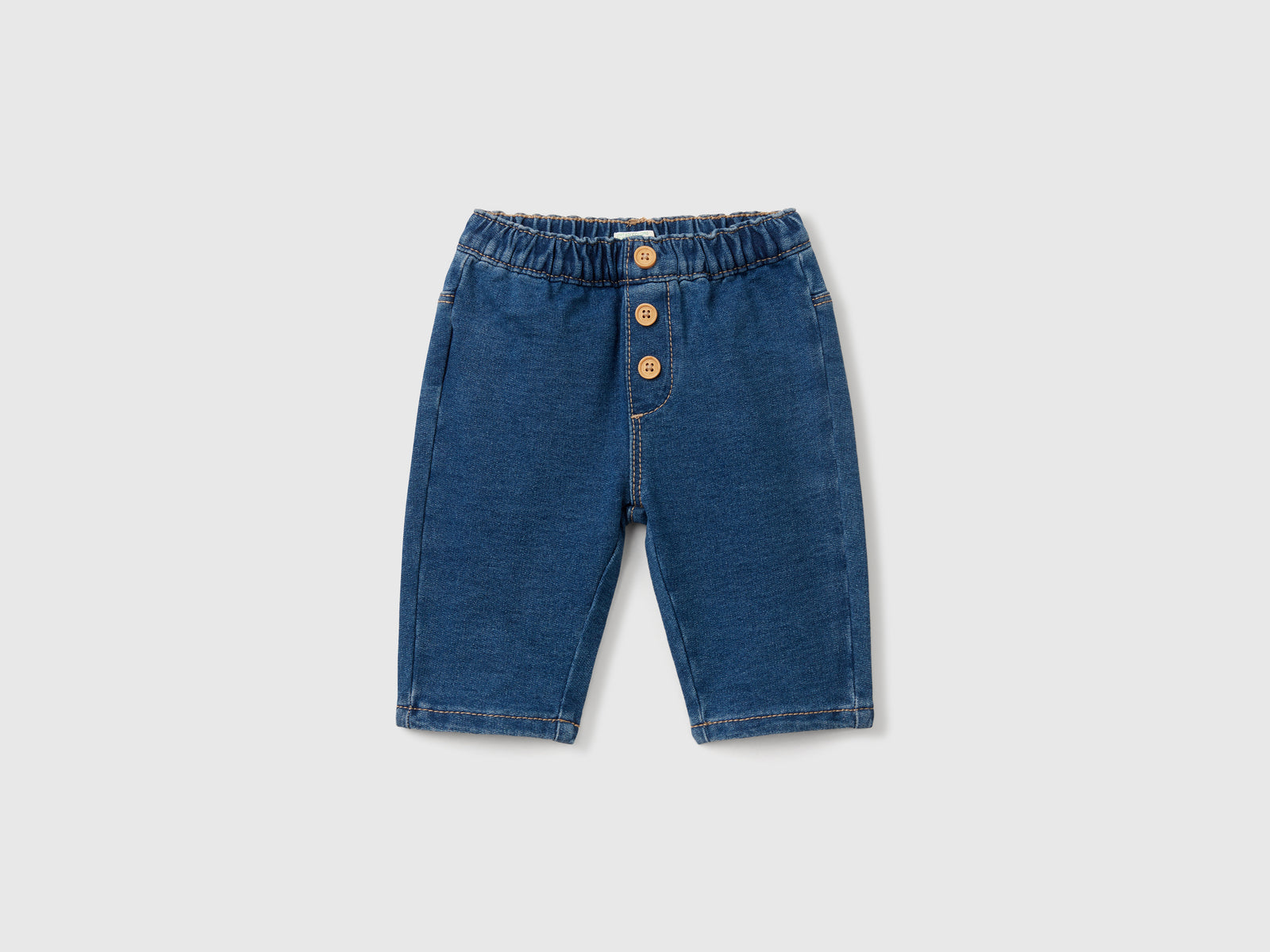 Pantaloni effetto denim da neonato blu | Benetton Outlet