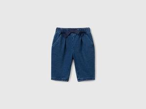 Pantaloni con coulisse effetto denim