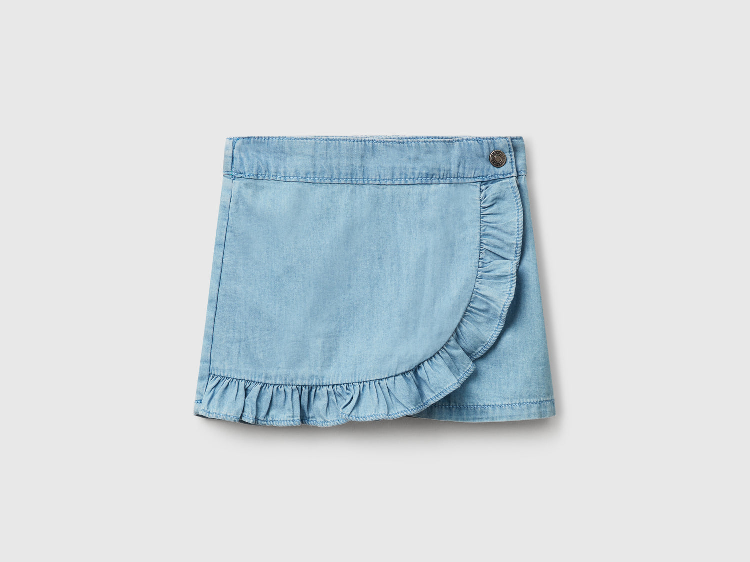 Gonna pantalone in chambray da bimba azzurro | Benetton Outlet