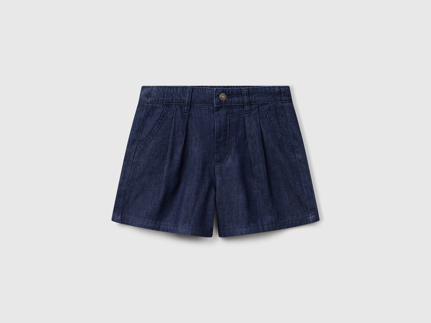Shorts leggeri effetto jeans da bimba blu scuro | Benetton Outlet