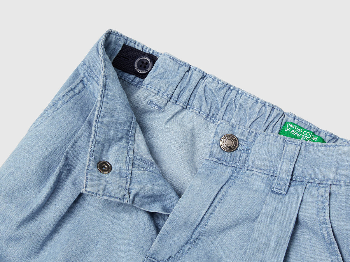 Shorts leggeri effetto jeans