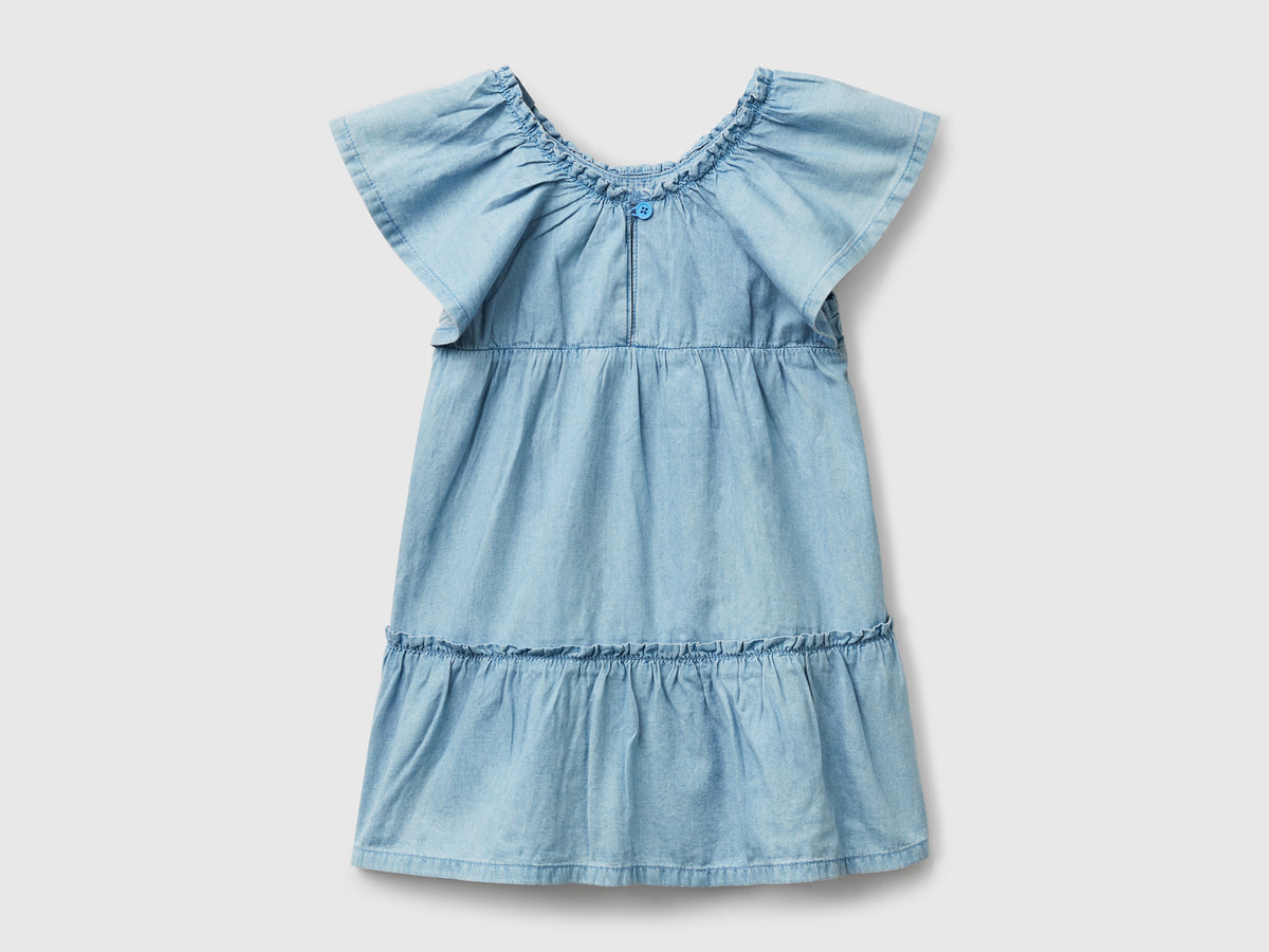 Abito in chambray con balza