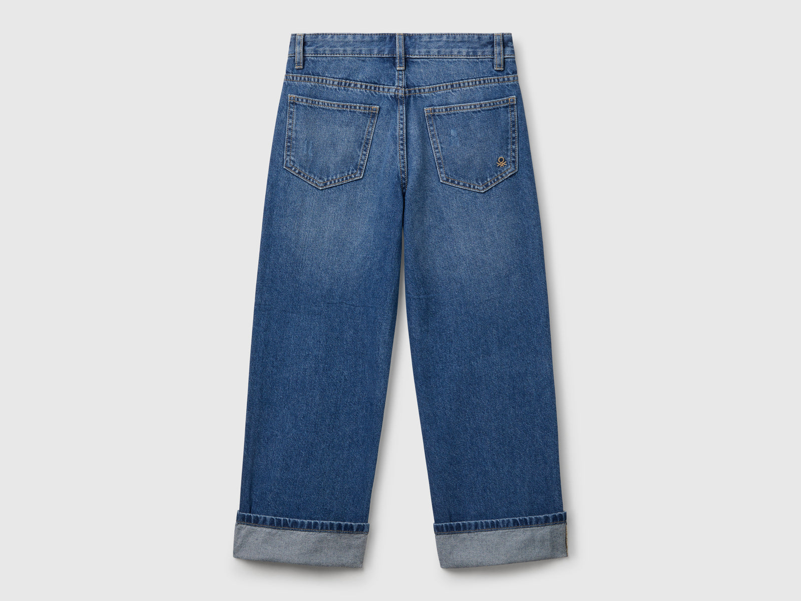 Jeans straight con rotture da bambino blu 2 | Benetton Outlet