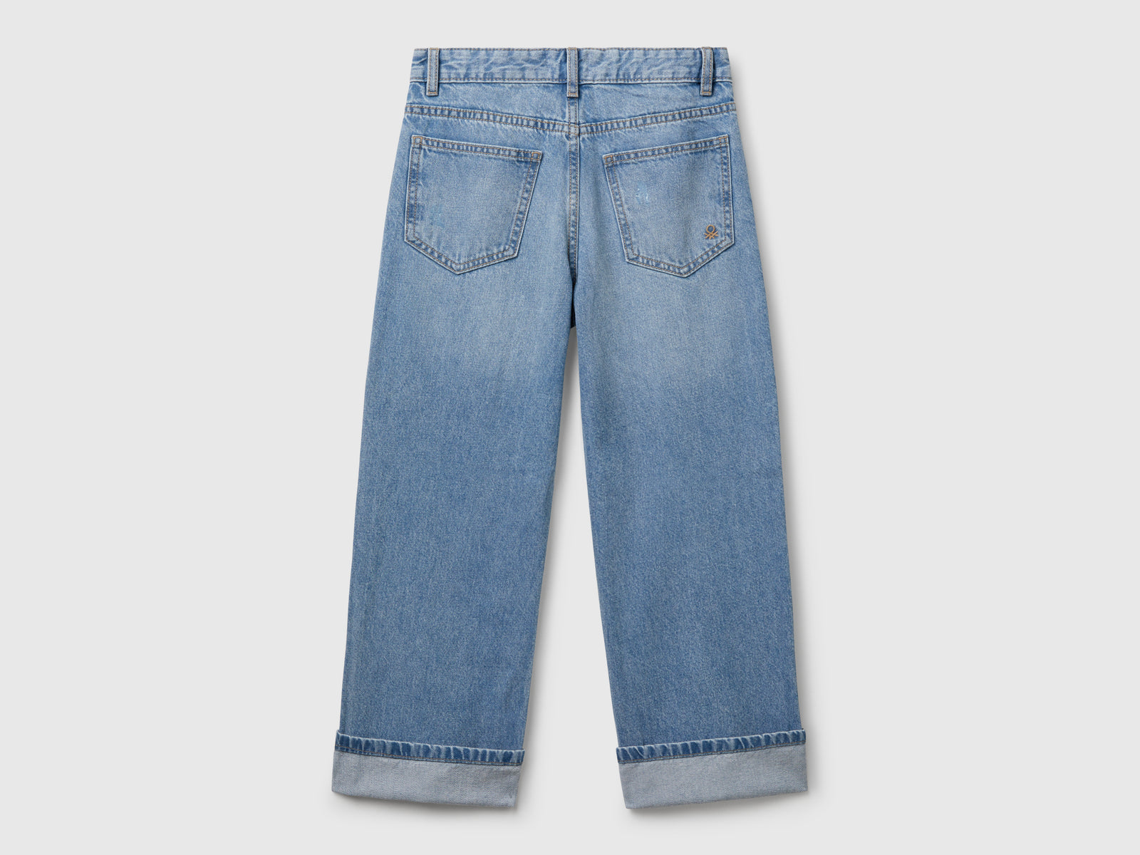 Jeans straight con rotture da bambino azzurro 2 | Benetton Outlet