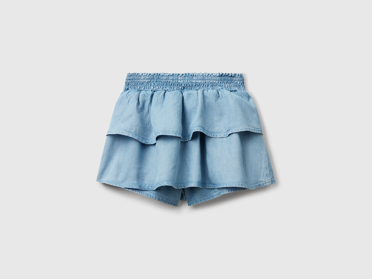 Minigonna in chambray con balze