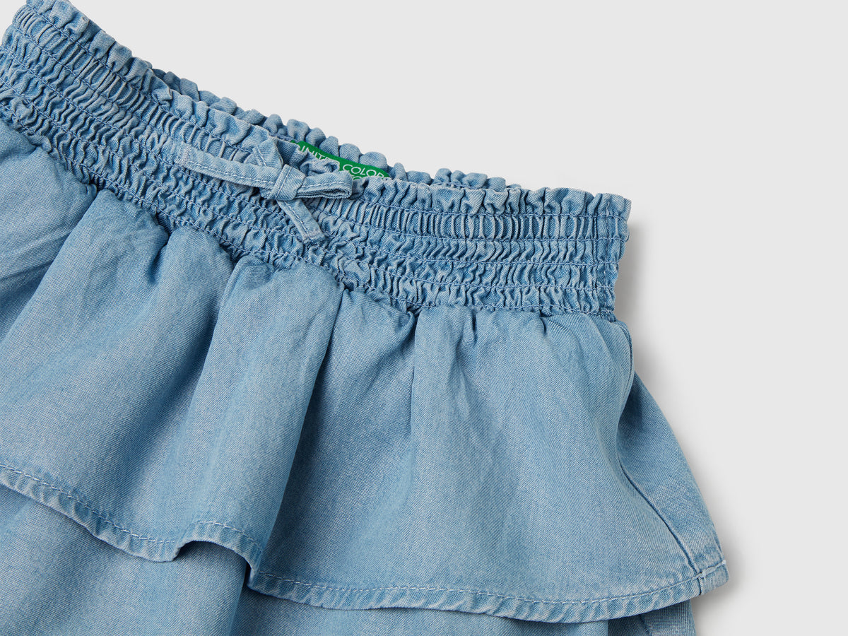 Minigonna in chambray con balze