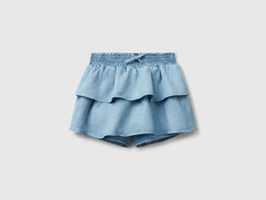Minigonna in chambray con balze
