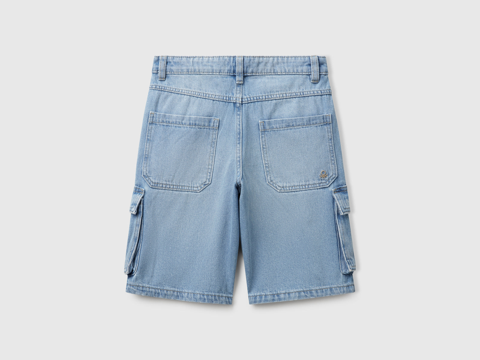 Bermuda cargo straight da bambino azzurro 2 | Benetton Outlet