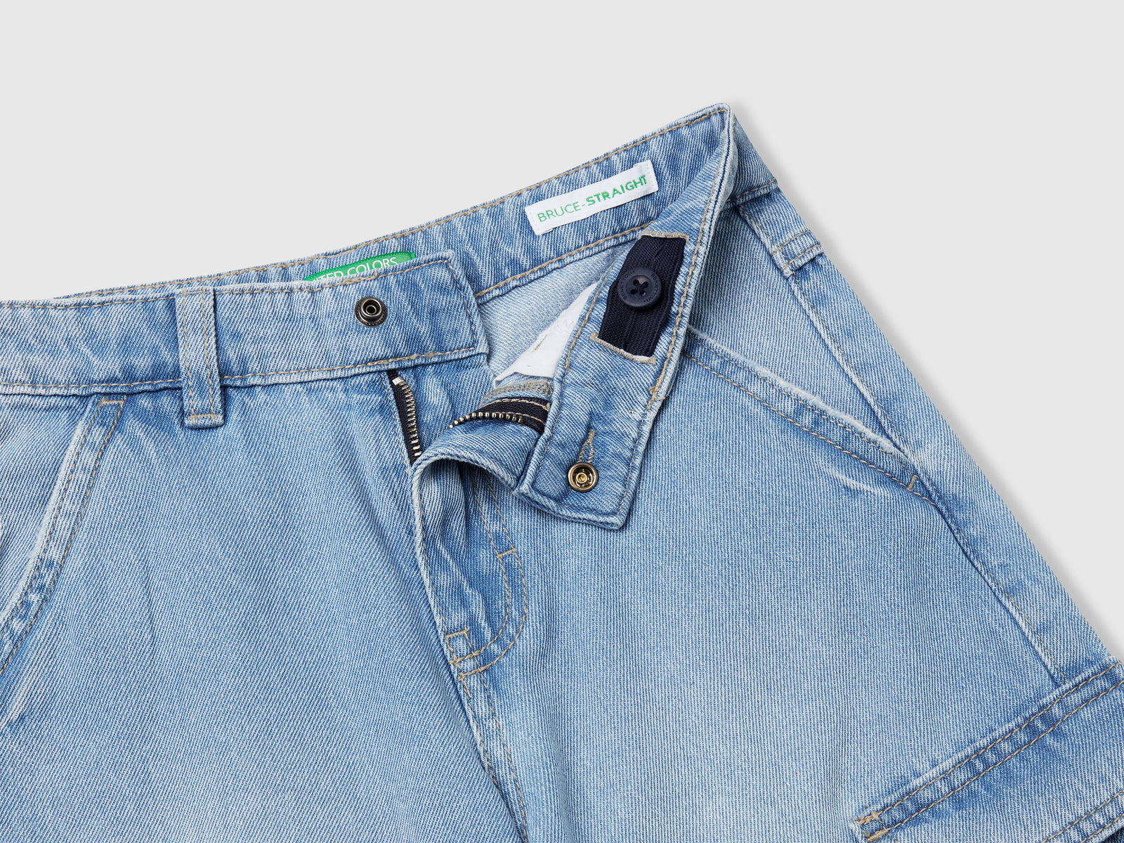 Bermuda cargo straight da bambino azzurro 3 | Benetton Outlet