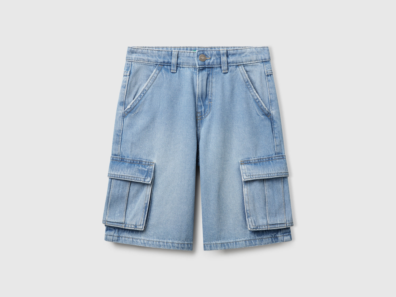 Bermuda cargo straight da bambino azzurro | Benetton Outlet