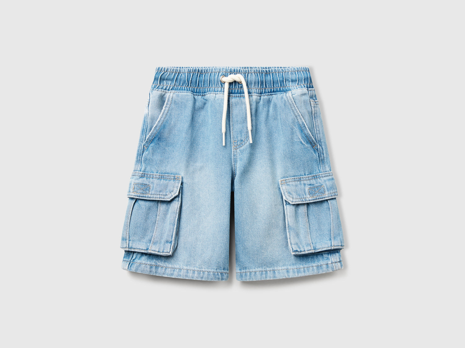 Bermuda cargo con coulisse da bimbo azzurro | Benetton Outlet