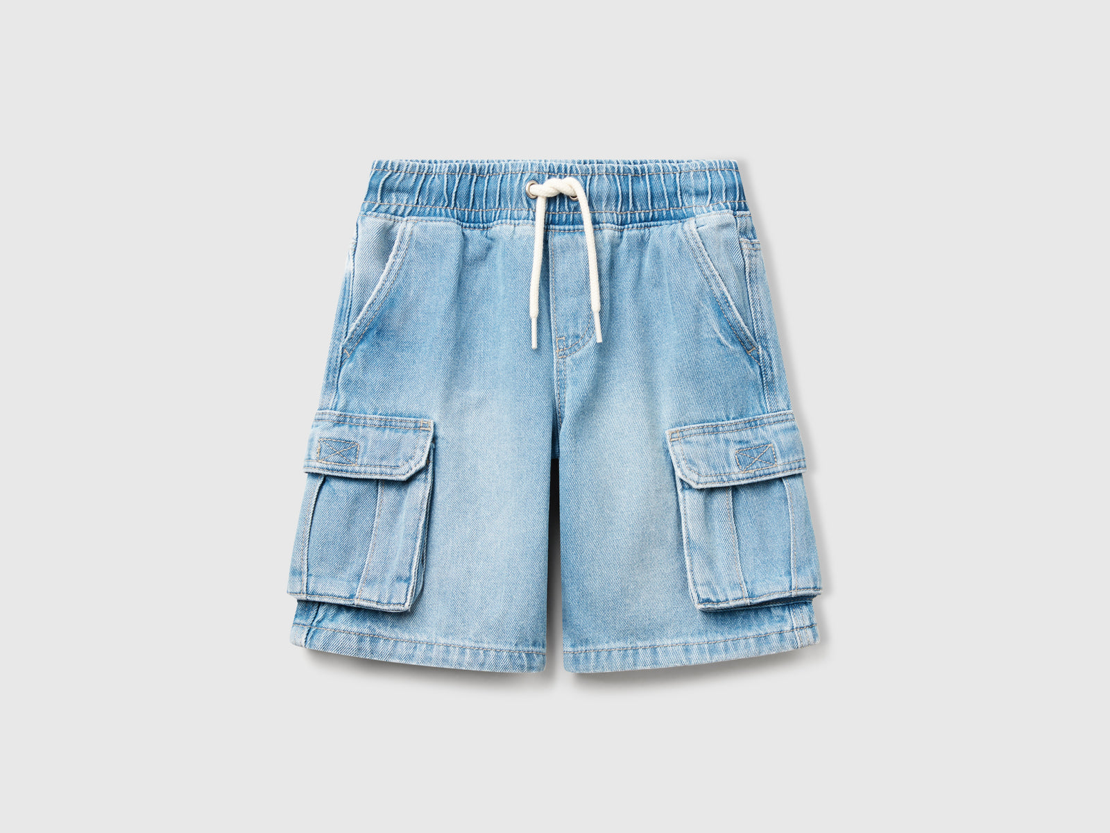 Bermuda cargo con coulisse da bimbo azzurro | Benetton Outlet